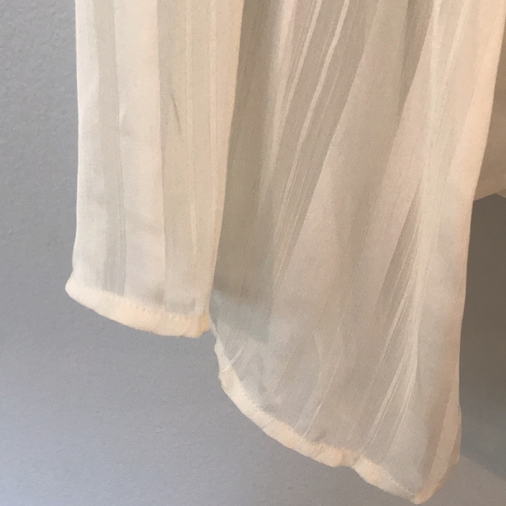 LAST CHANCE: Semi-sheer Cream Bell-sleeve Boho Top - Picture 8 of 8